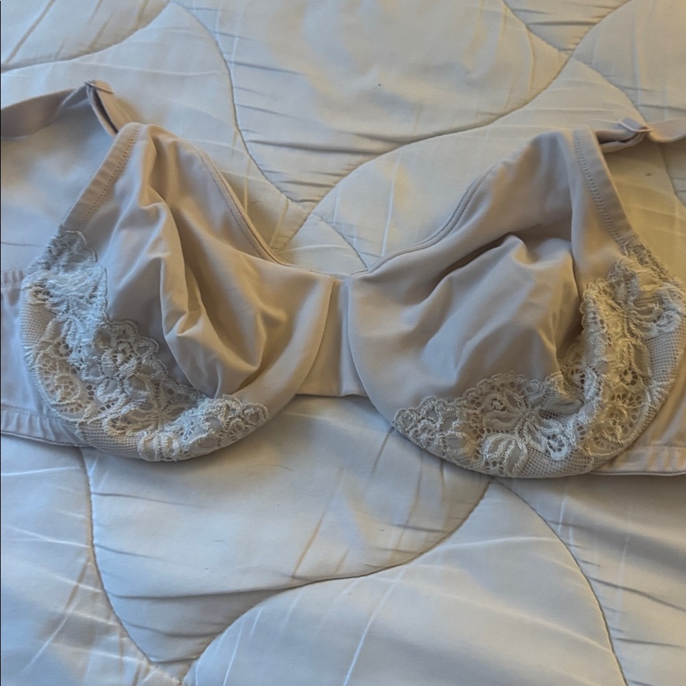 Olga Lace and Polka Dot Bra Set - Cream and Brown - Picture 6 of 6